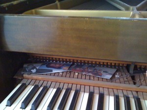 Misc items inside piano